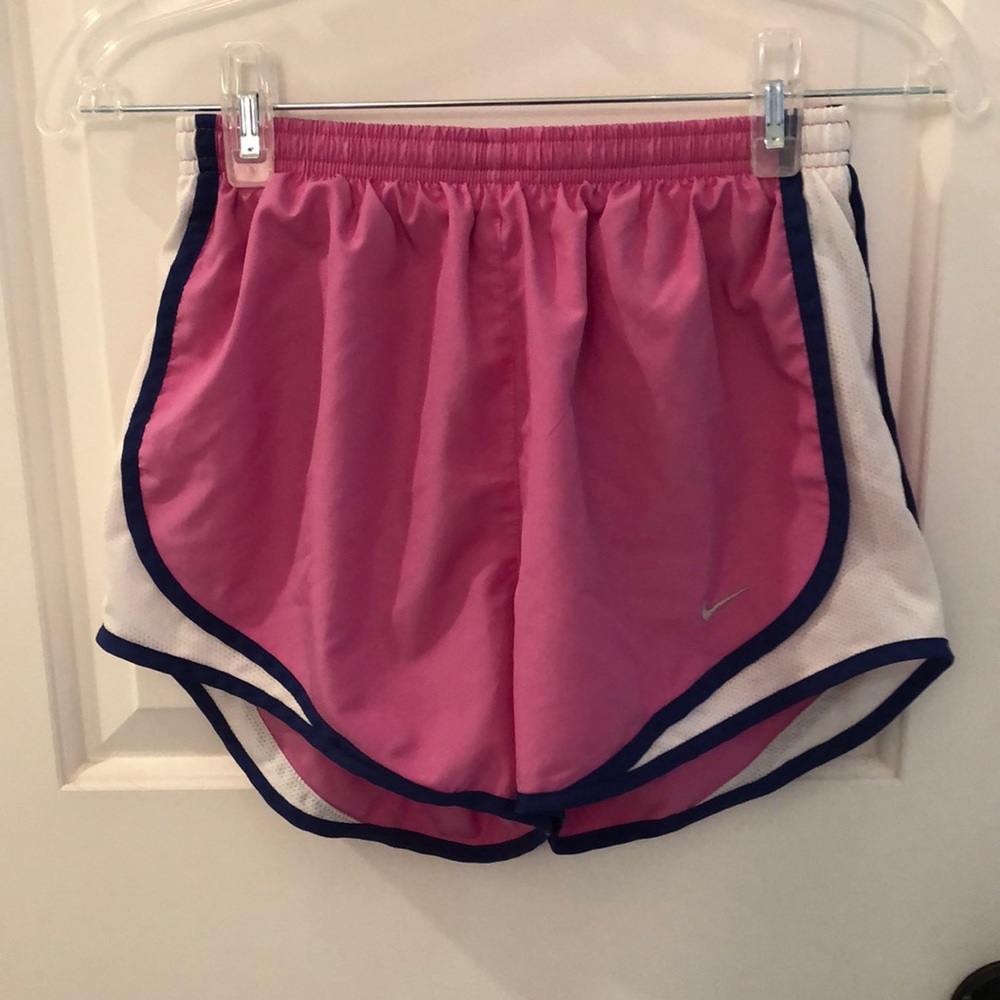 Pink Nike dri-fit running shorts